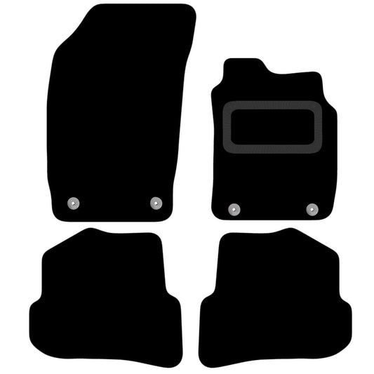 AUDI A1 2010 TO 2018 TAILORED BLACK CARPET CAR FLOOR MATS, 4-FIXINGS