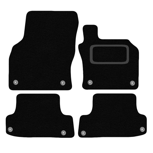 AUDI A3 S3 RS3  2016 TO 2020 TAILORED BLACK CARPET CAR FLOOR MATS, 8-FIXINGS