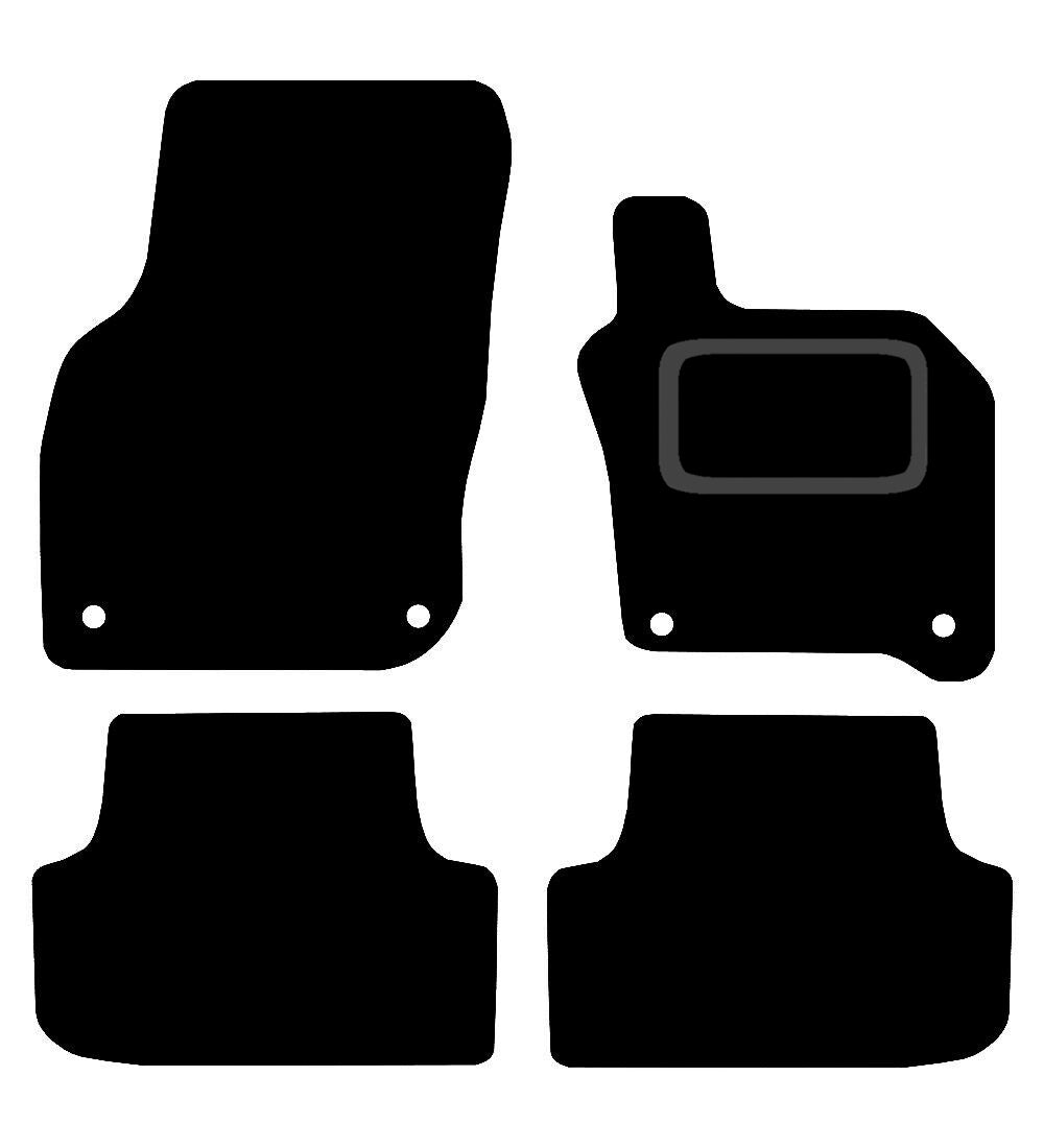 AUDI A3 (E-TRON G-TRON) 2020 TO 2022 TAILORED BLACK CARPET CAR FLOOR MATS, 4-FIXINGS