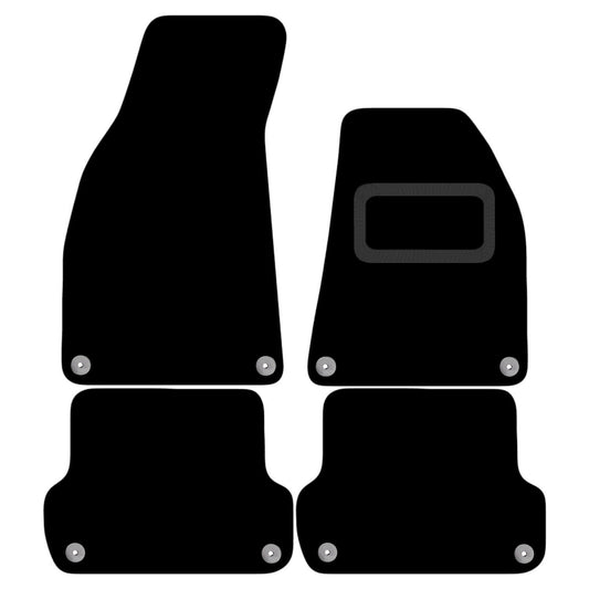 AUDI A4 B7 2002 TO 2008 TAILORED BLACK CARPET CAR FLOOR MATS, 8-FIXINGS
