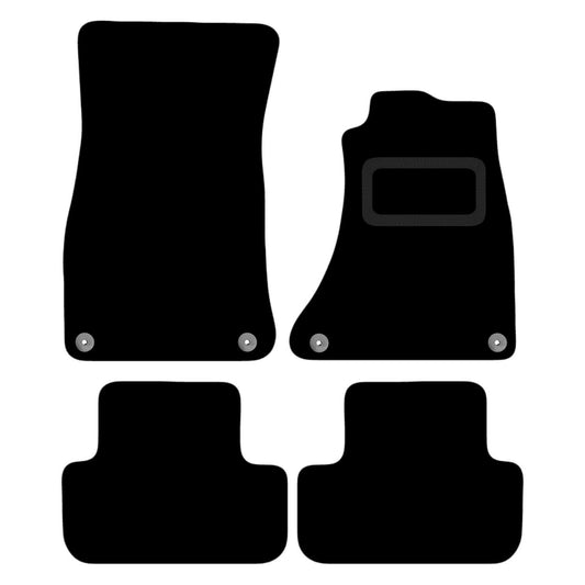 AUDI A4 B8 2008 TO 2015 TAILORED BLACK CARPET CAR FLOOR MATS, 4-FIXINGS