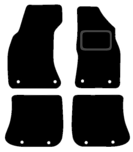 AUDI A4 1995 TO 2001 TAILORED BLACK CARPET CAR FLOOR MATS, 8-FIXINGS