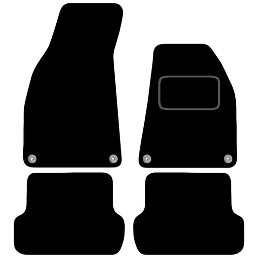 AUDI A4 B6 2000 TO 2004 TAILORED BLACK CARPET CAR FLOOR MATS, 4-FIXINGS