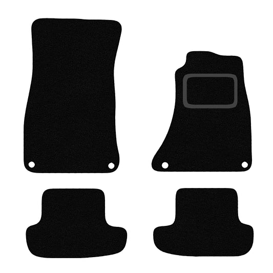 AUDI A5 COUPE 2007 TO 2016 TAILORED BLACK CARPET CAR FLOOR MATS, 4-FIXINGS