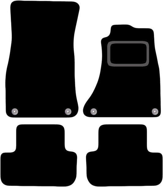 AUDI A5 SPORTBACK 2007 TO 2016 TAILORED BLACK CARPET CAR FLOOR MATS, 4-FIXINGS