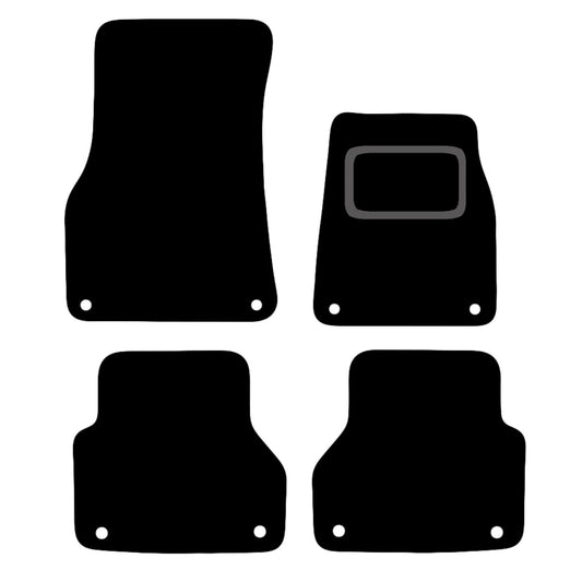 AUDI A6 C8 2018 TO 2022 TAILORED BLACK CARPET CAR FLOOR MATS, 8-FIXINGS