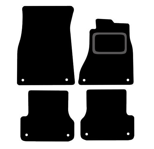 AUDI A7 2010 TO 2018 TAILORED BLACK CARPET CAR FLOOR MATS, 8-FIXINGS