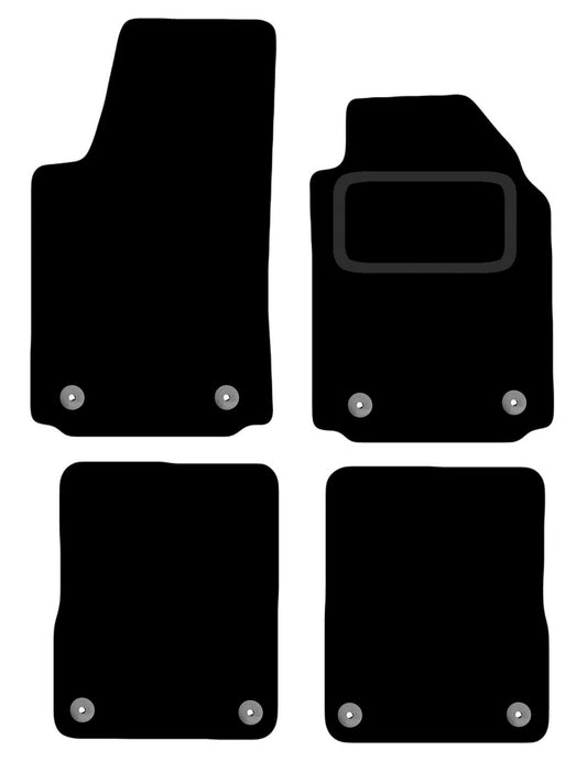 AUDI A2 2000 TO 2005 TAILORED BLACK CARPET CAR FLOOR MATS, 8-FIXINGS