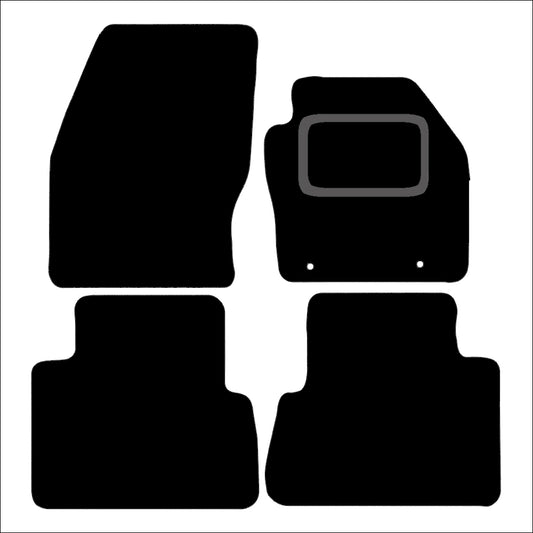 FORD C MAX 2011 TO 2013 TAILORED BLACK CARPET CAR FLOOR MATS, 2-OVAL FIXINGS