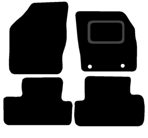 FORD C MAX 2003 TO 2011 TAILORED BLACK CARPET CAR FLOOR MATS, 2-FIXINGS