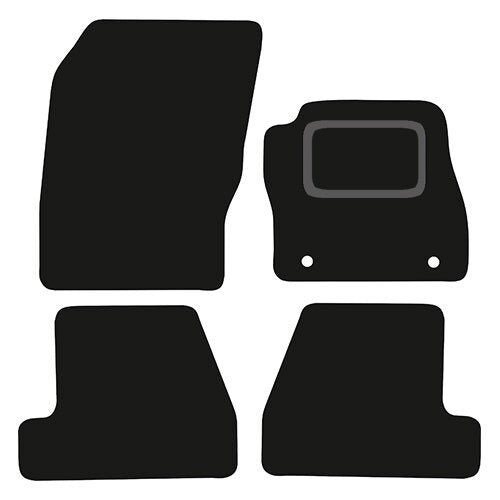 FORD FOCUS MK3 2011 TO 2014 TAILORED BLACK CARPET CAR FLOOR MATS, 2-ROUND CLIPS