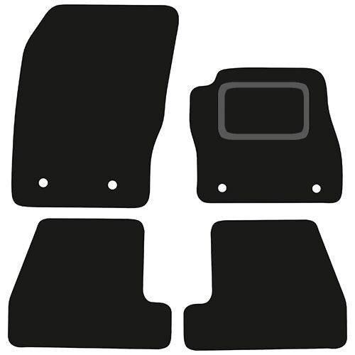 FORD FOCUS MK3 2015 TO 2018 TAILORED BLACK CARPET CAR FLOOR MATS, 4-ROUND CLIPS