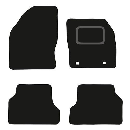 FORD FOCUS MK2 2005 TO 2011 TAILORED BLACK CARPET CAR FLOOR MATS, 2-ROUND CLIPS
