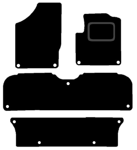 FORD GALAXY 2000 TO 2006 (7-SEAT) TAILORED BLACK CARPET CAR FLOOR MATS, 11-FIXINGS